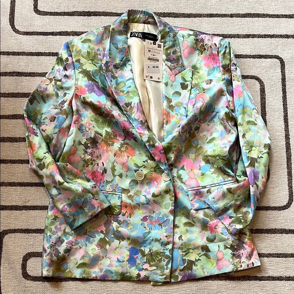 Zara Women's Floral Blazer - Multicolor